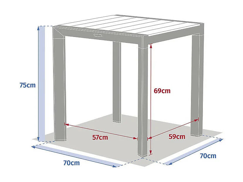 Table fixe carrée 2p Evasion honey/graphite Hespéride