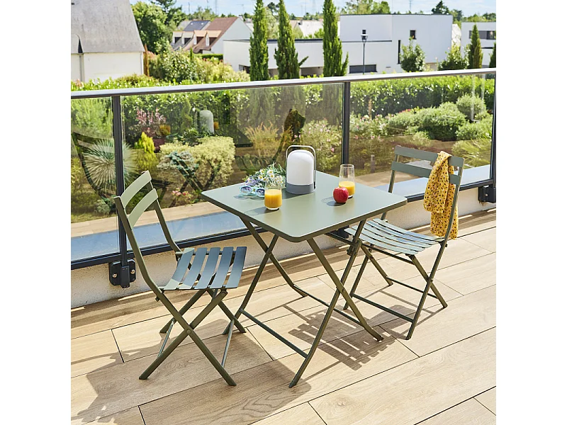 Table carrée pliante Greensboro 2p laurier Hespéride