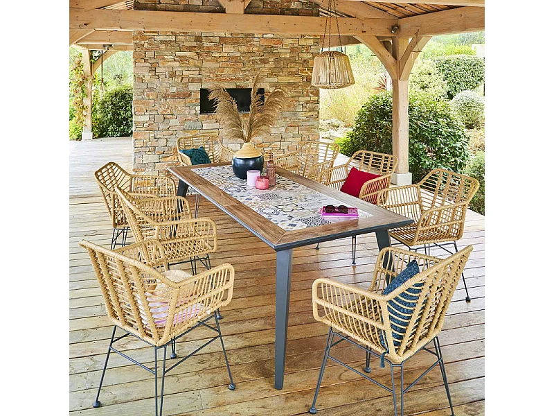 Fauteuil extérieure Lambada sésame / graphite Hespéride