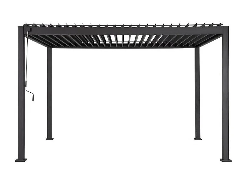 Pergola bioclimatique manuelle 4x3 m Evora graphite Hespéride