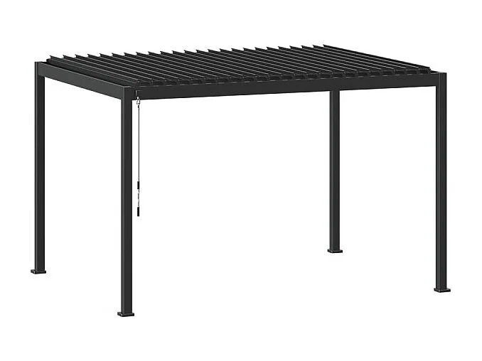 Pergola bioclimatique manuelle 4x3 m Evora graphite Hespéride