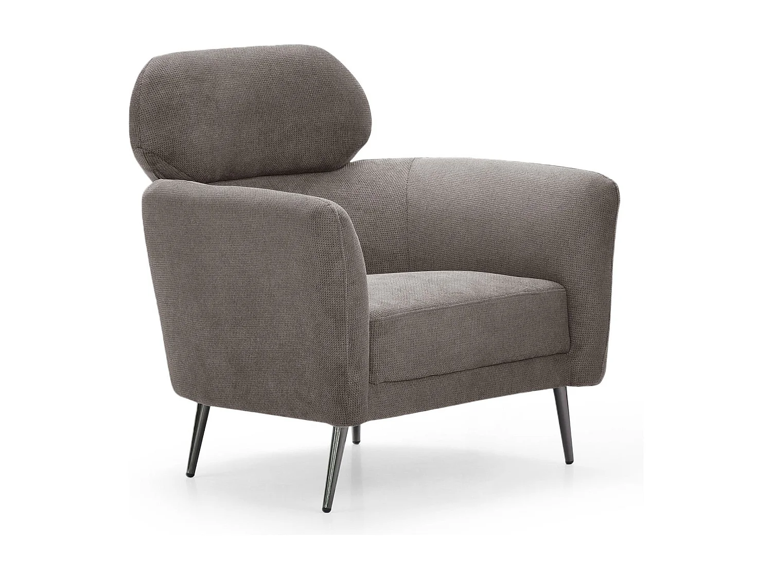 Fauteuil moderne avec haut dossier Damigal Tissu doux Gris taupe