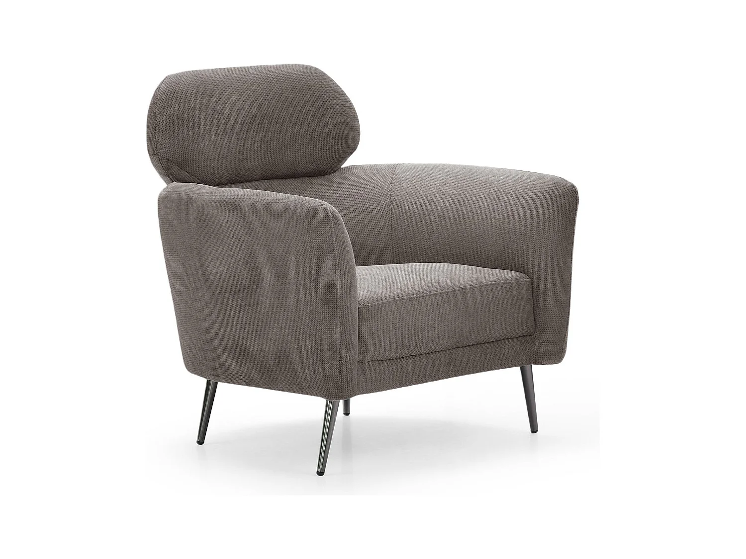 Fauteuil moderne avec haut dossier Damigal Tissu doux Gris taupe