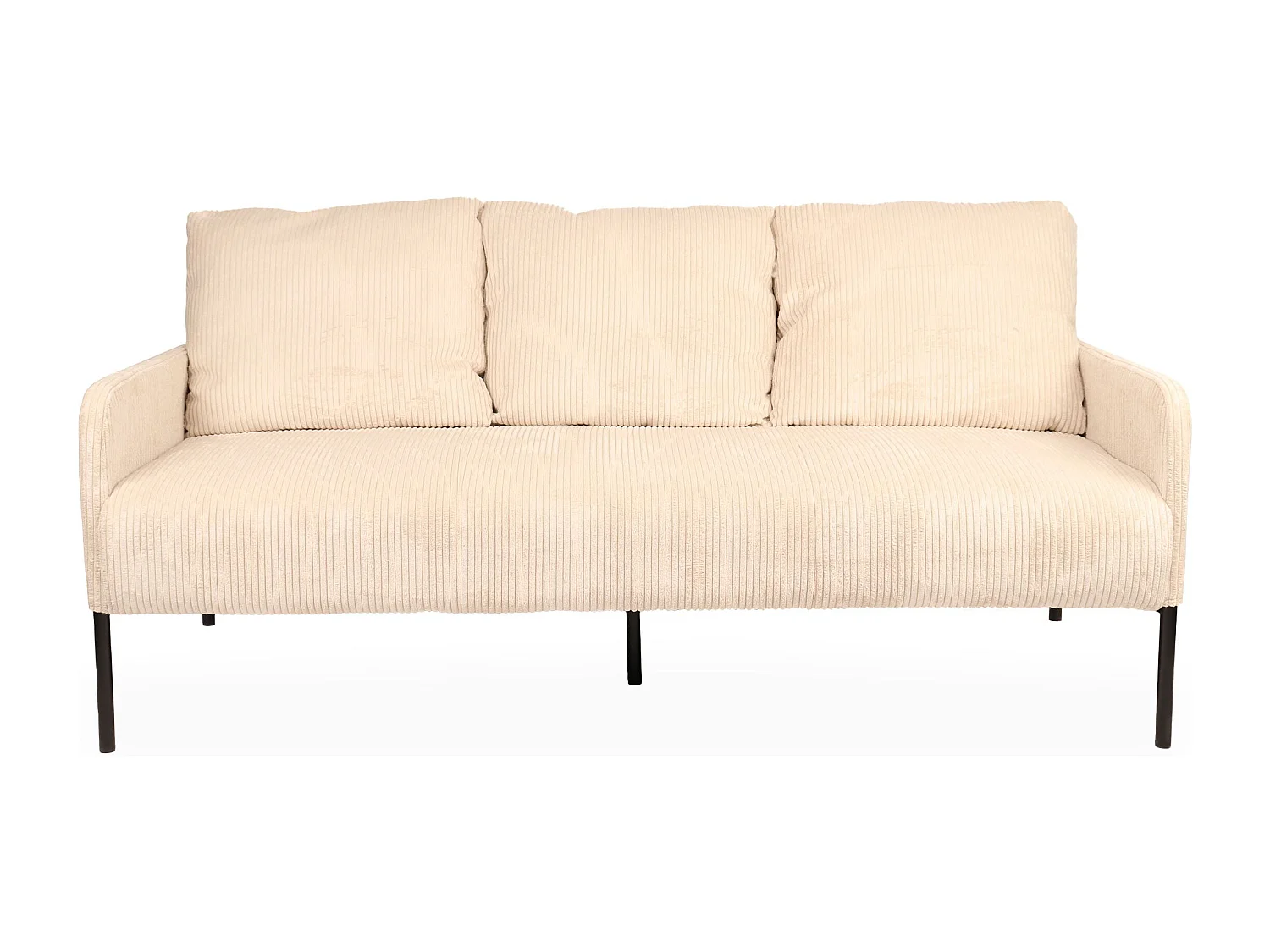 3-Sitzer-Sofa aus beige Cord-Velours Manuelo, modern und komfortabel