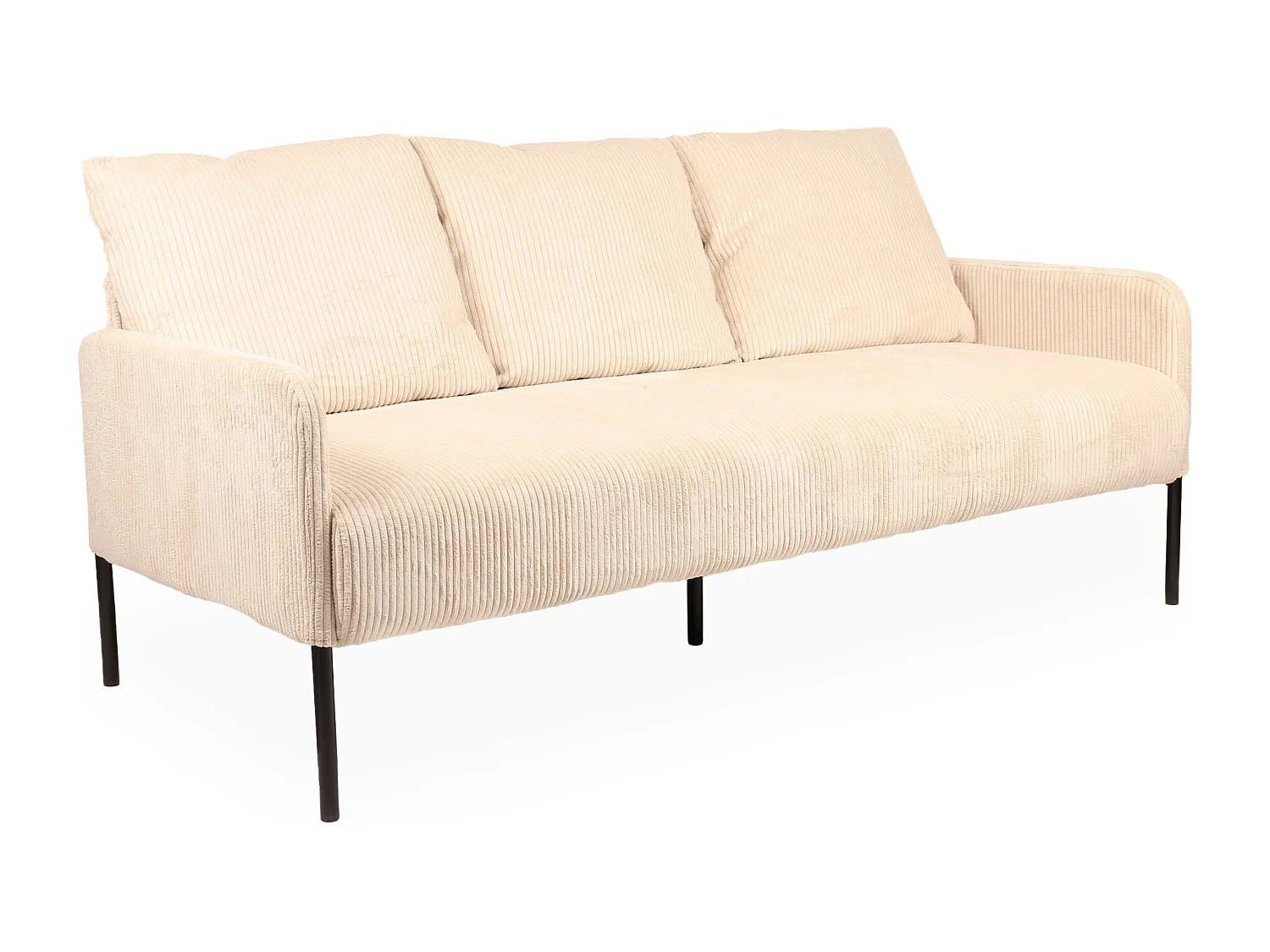 3-Sitzer-Sofa aus beige Cord-Velours Manuelo, modern und komfortabel