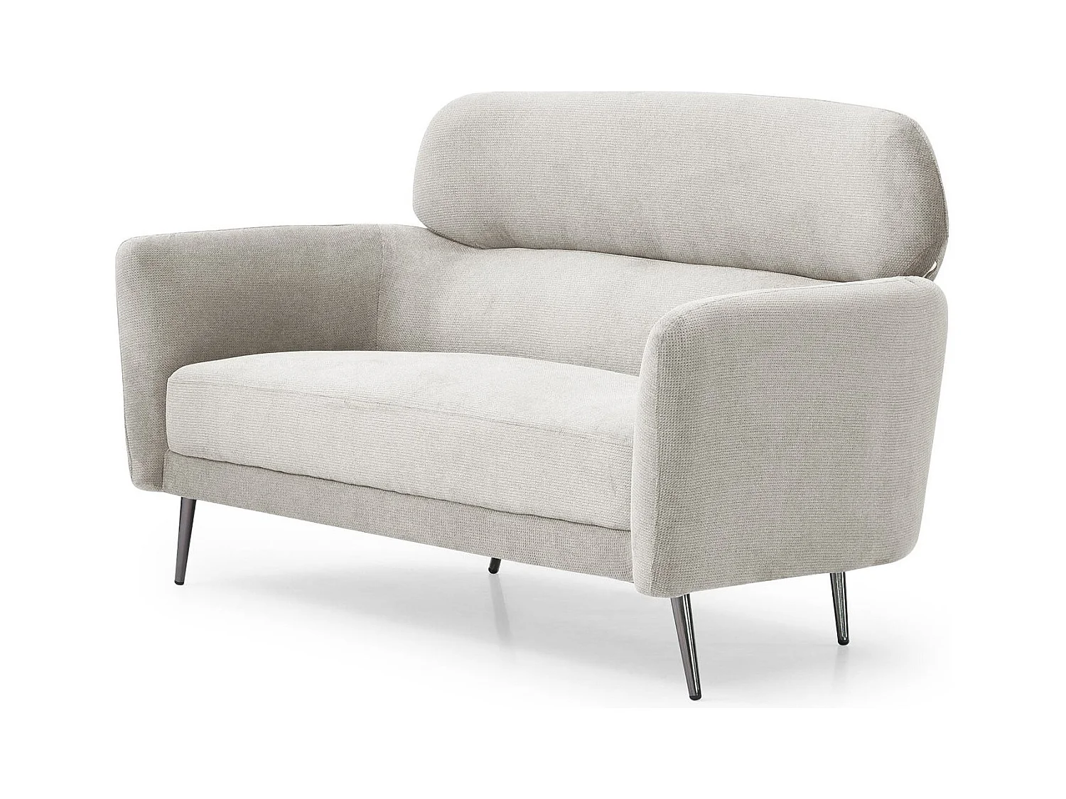 Canapé 2 places moderne avec haut dossier Damigal Tissu doux Beige