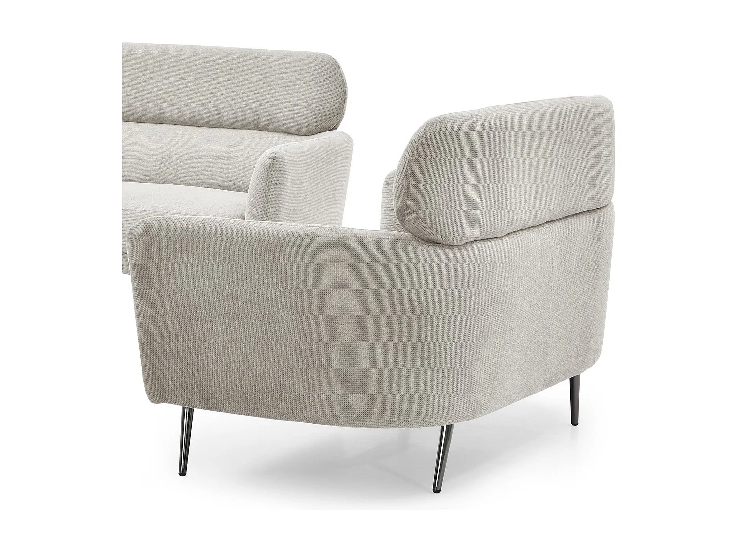 Moderne Damigal Zweisitzer-Sofa aus weichem Stoff in Beige 142cm