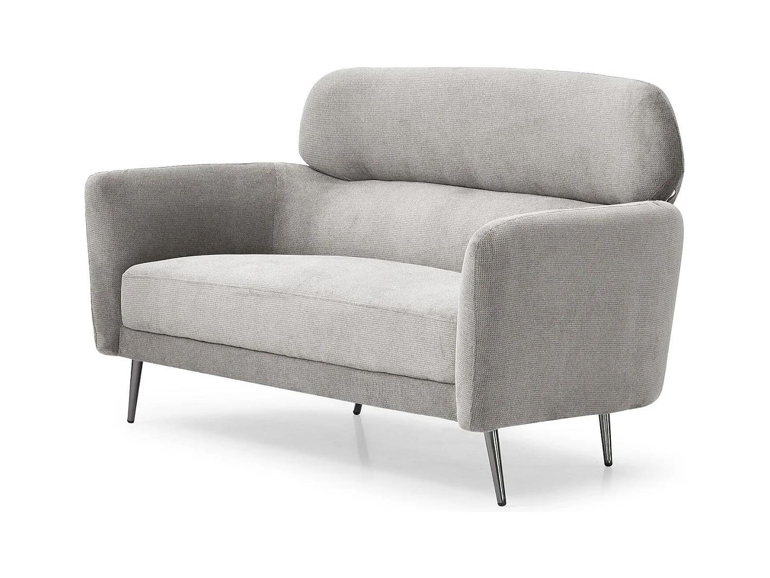 Canapé 2 places moderne avec haut dossier Damigal Tissu doux Gris