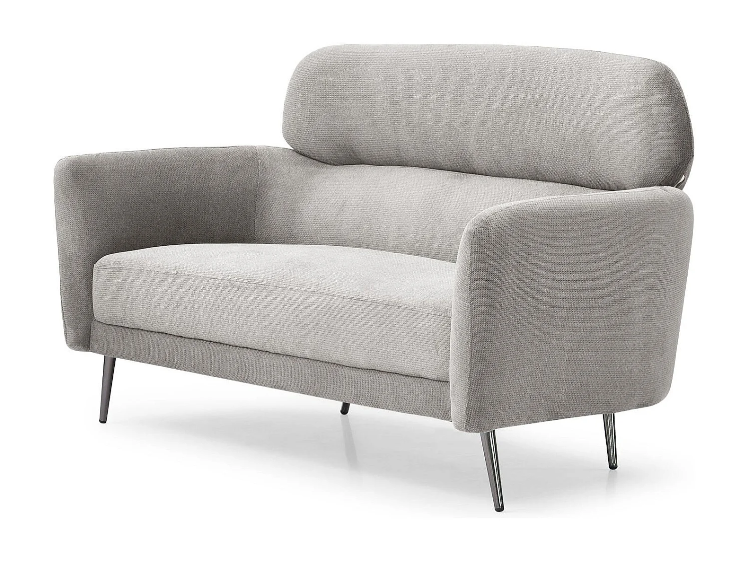 Canapé 2 places moderne avec haut dossier Damigal Tissu doux Gris