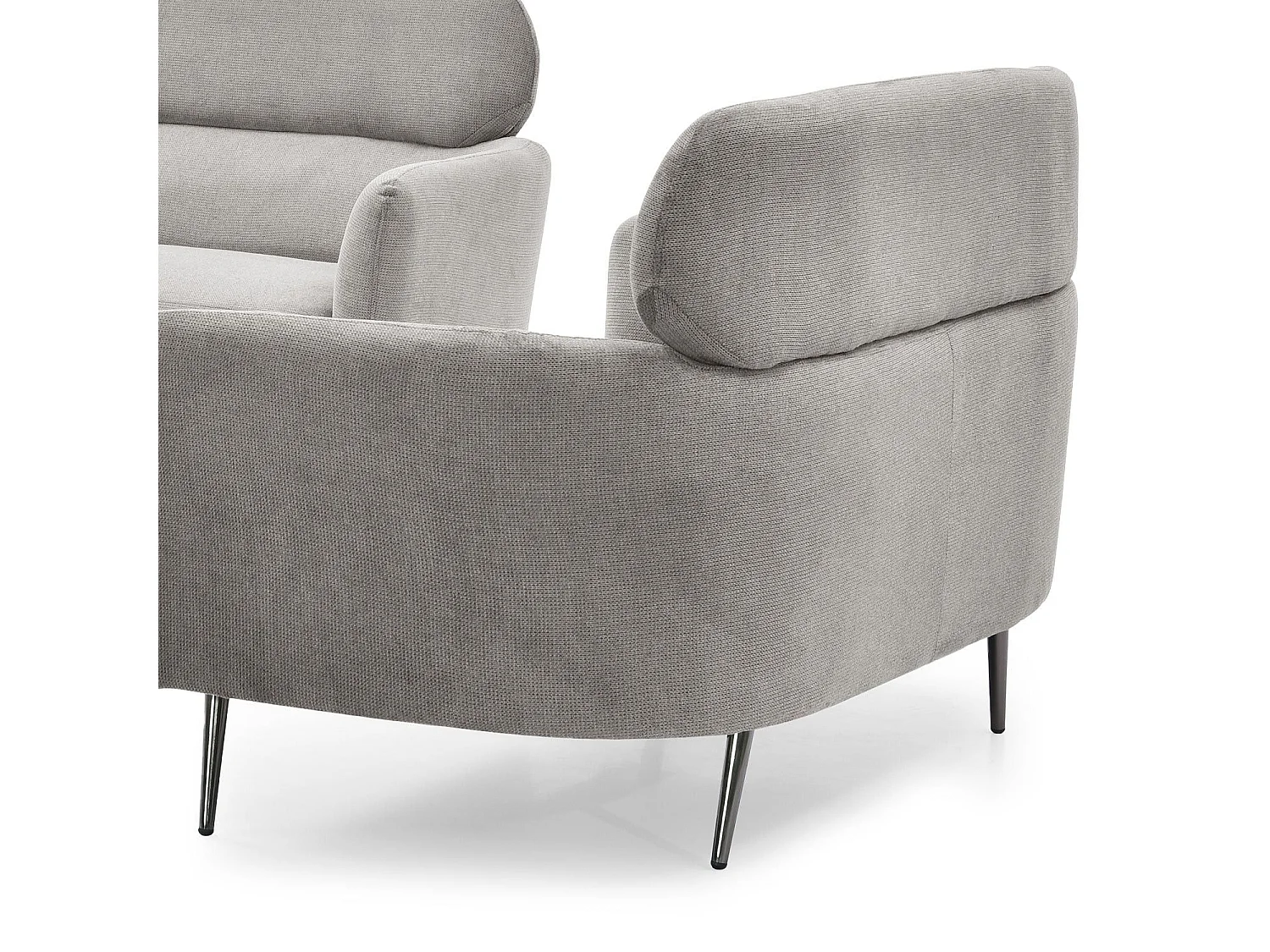 Canapé 2 places moderne avec haut dossier Damigal Tissu doux Gris