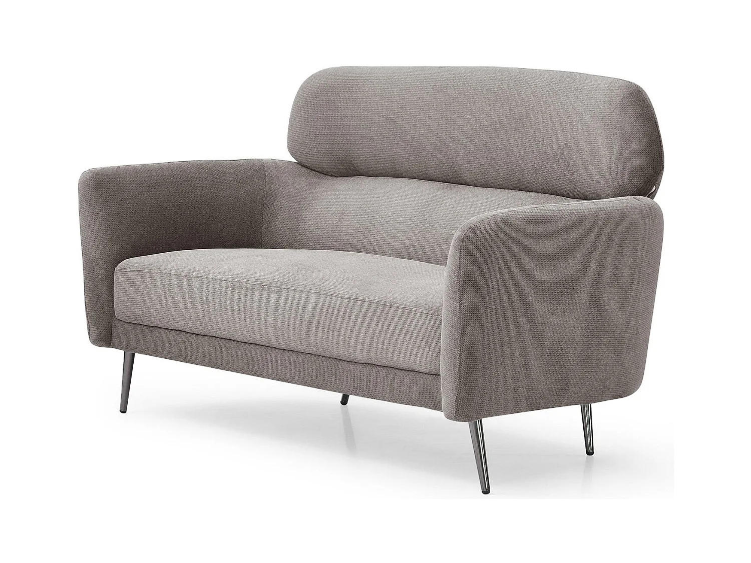 Canapé 2 places moderne avec haut dossier Damigal Tissu doux Gris taupe