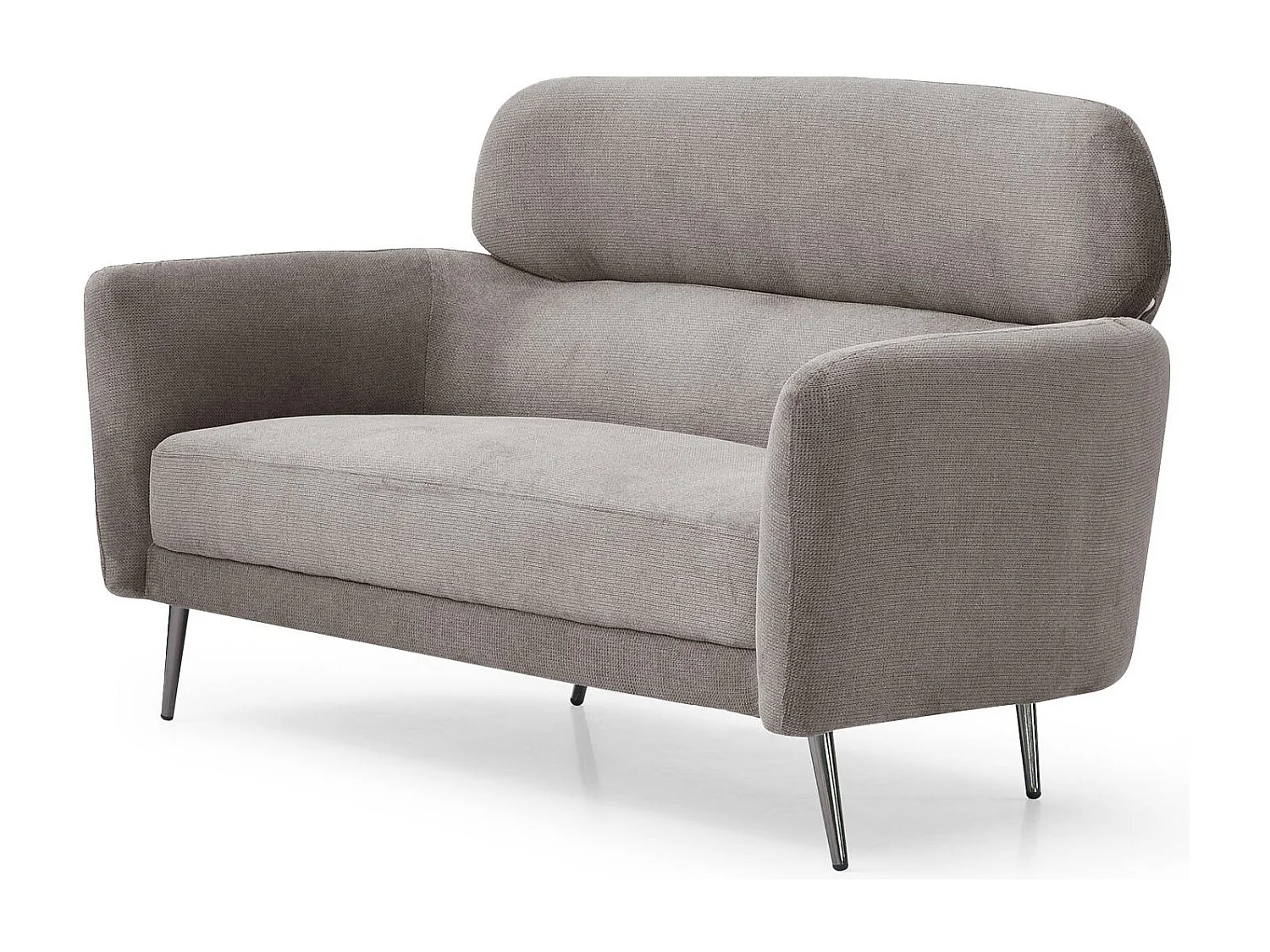 Canapé 2 places moderne avec haut dossier Damigal Tissu doux Gris taupe