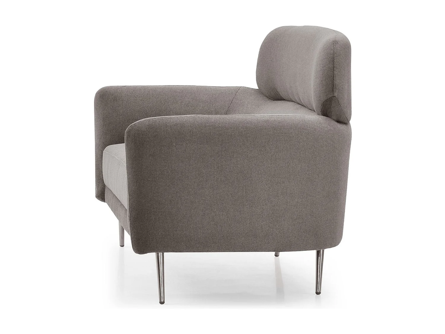 Canapé 2 places moderne avec haut dossier Damigal Tissu doux Gris taupe