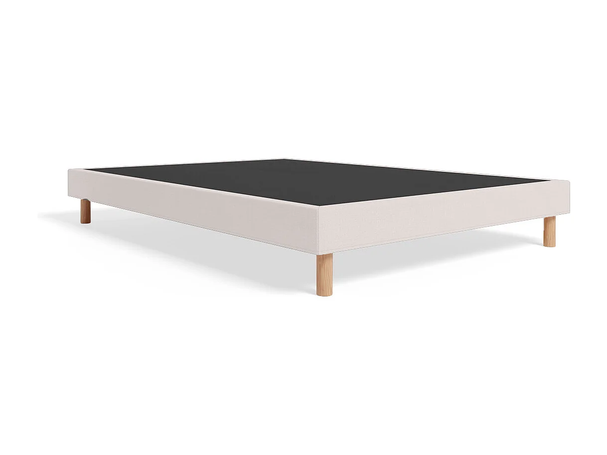 Sommier tapissier à lattes recouvertes Beige 90x190cm