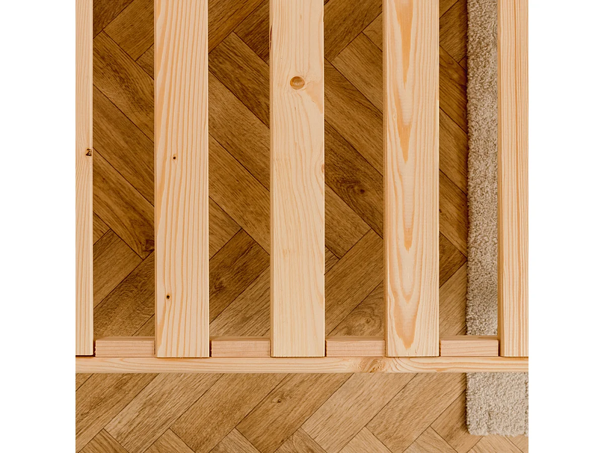 Sommier tapissier à lattes recouvertes Beige 140x190cm