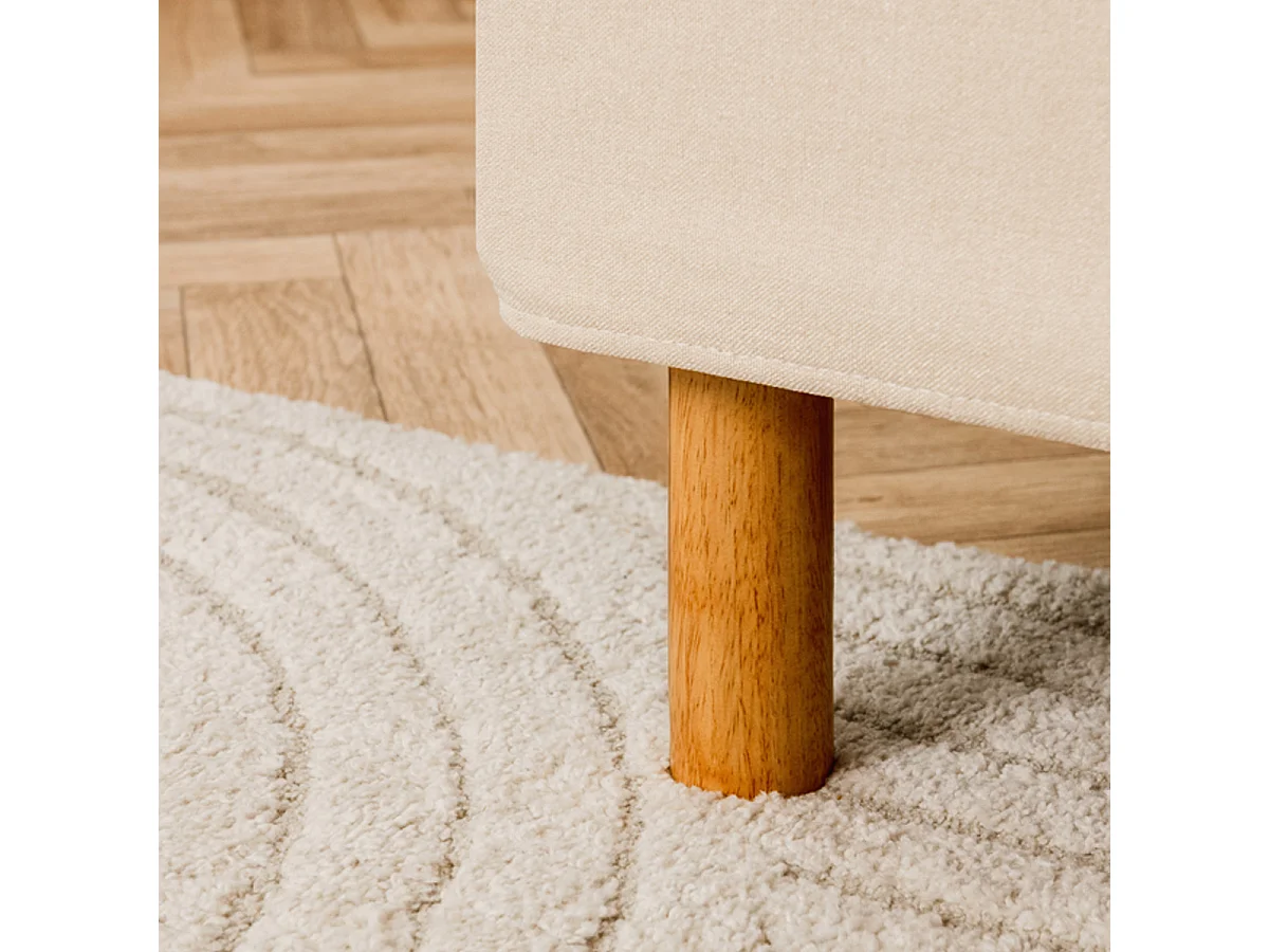 Sommier tapissier à lattes recouvertes Beige 140x190cm