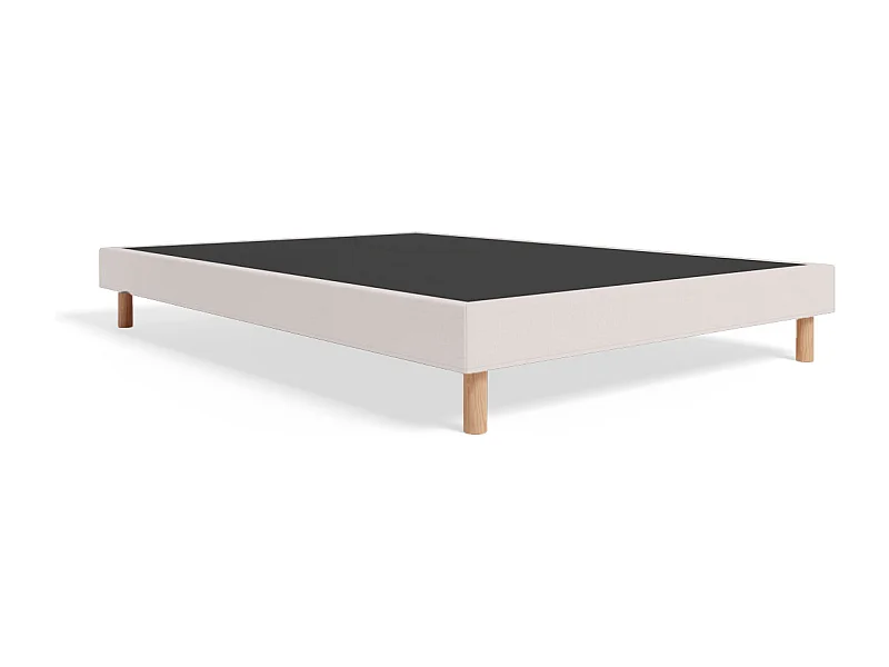 Sommier tapissier à lattes recouvertes Beige 140x190cm