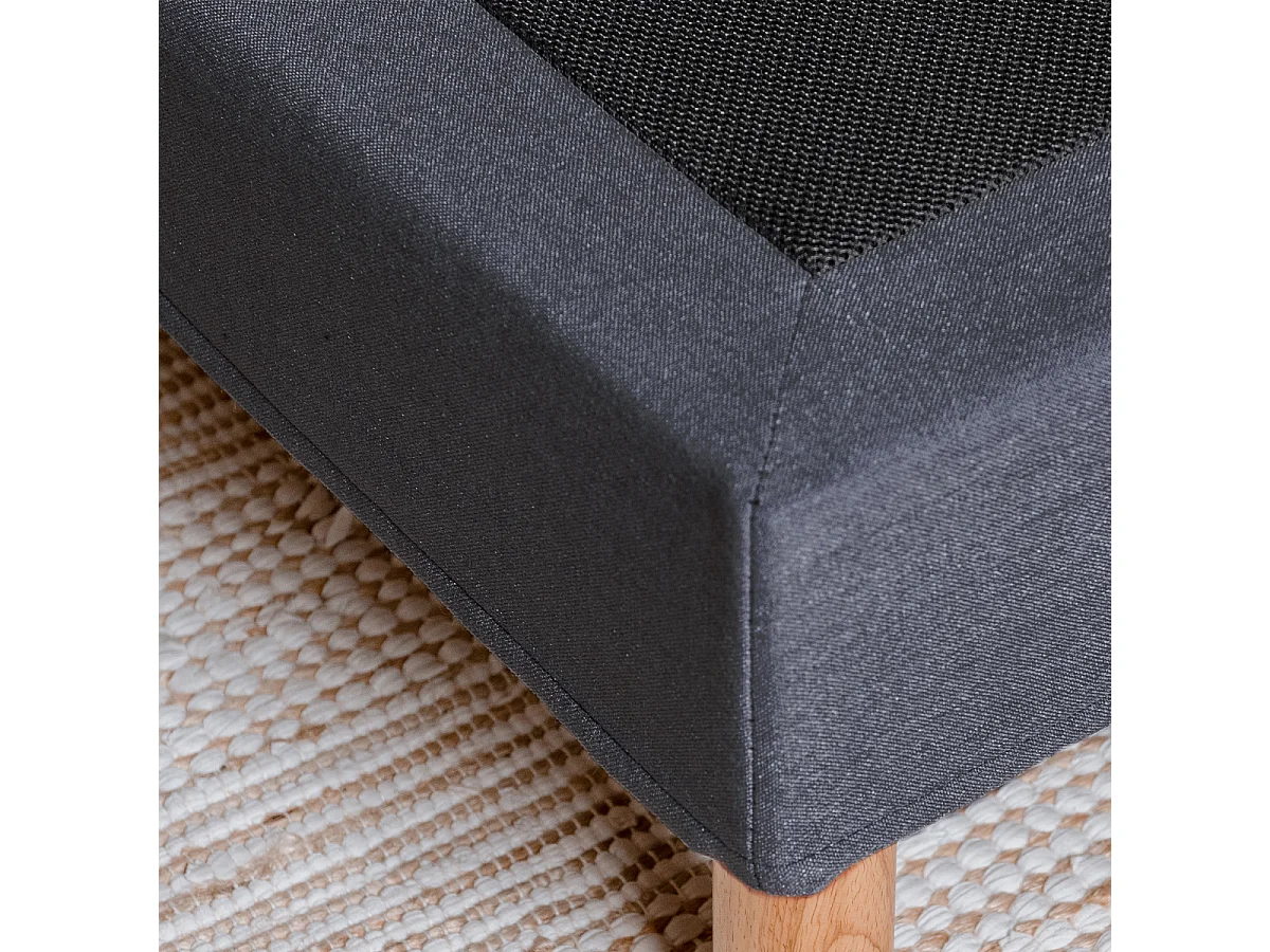 Sommier tapissier à lattes recouvertes Bleu Marine 140x190cm