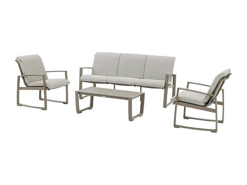 Salon de jardin Boreane 5 places noisette / café Hespéride