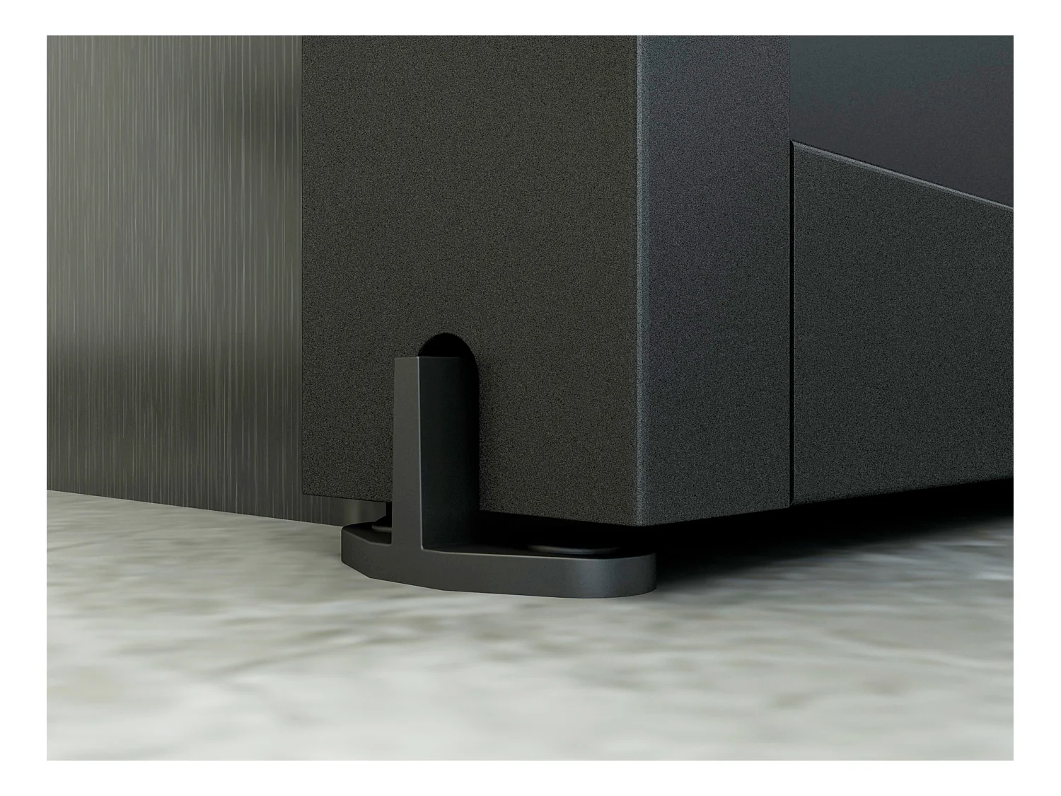 Porte coulissante avec système en applique -  aluminium et verre trempé fumé - H205 x L63 cm - LINCI II