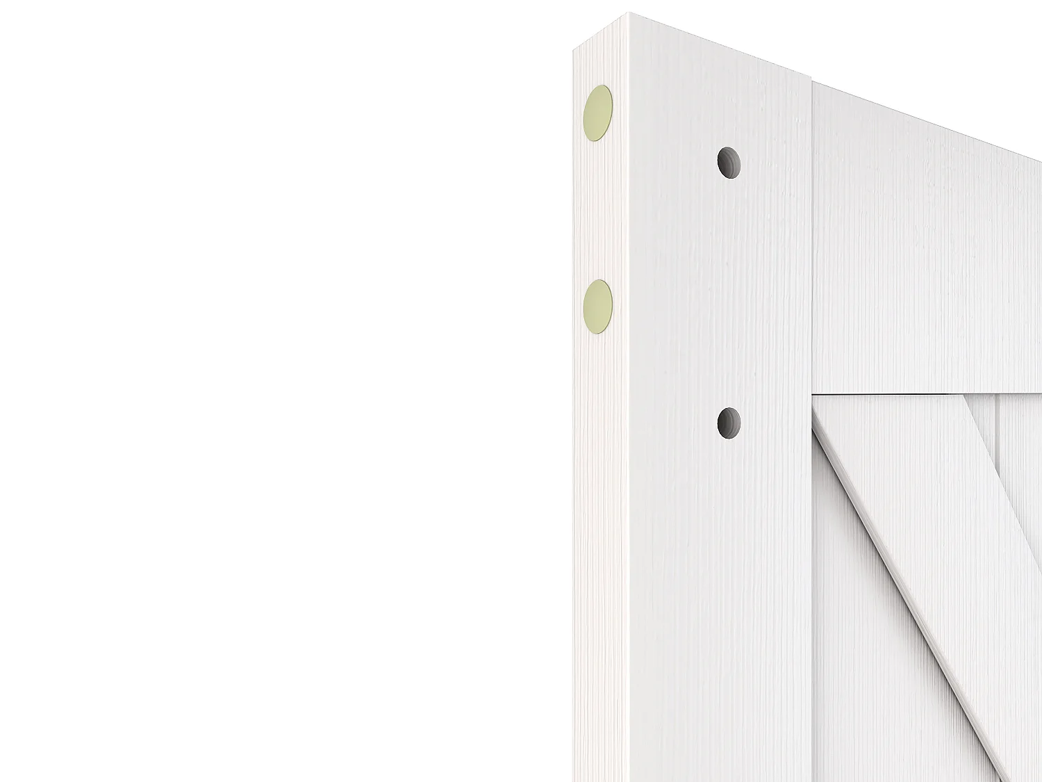 Porte coulissante avec système à galandage  en bois et MDF - blanc - H205 x 93 cm - NEFARA