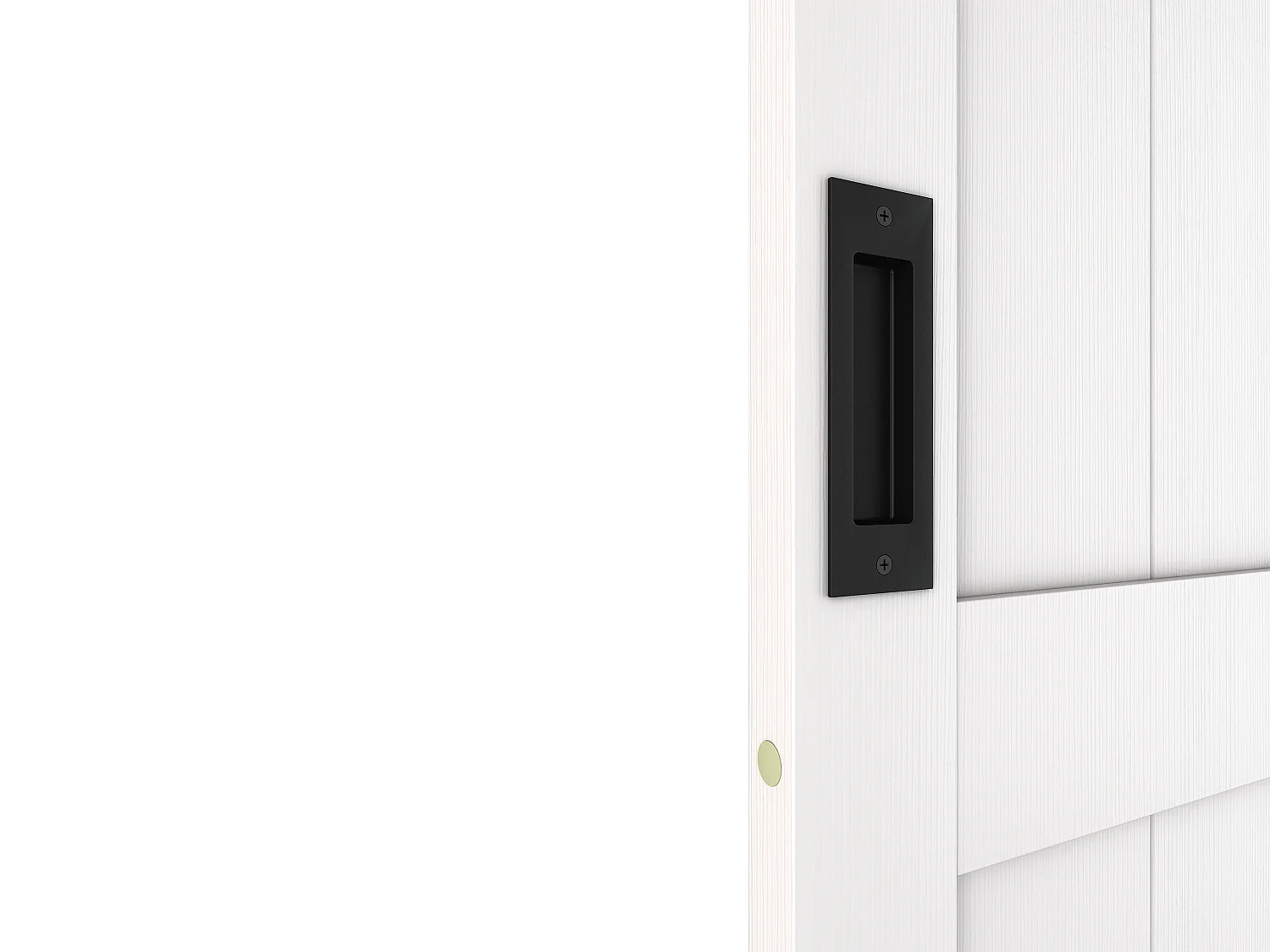 Porta scorrevole doppia con sistema a incasso 2 x H205 x 93 cm in Legno e MDF Bianco - NEFARA