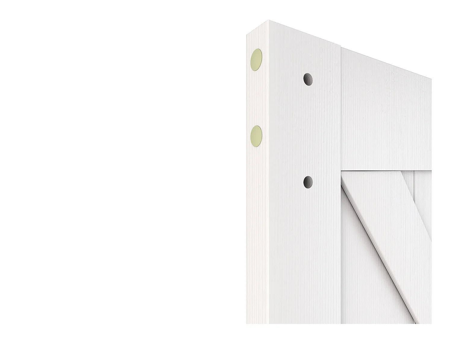 Porta de correr dupla com sistema em aplique madeira e MDF branco, 2 x A205 x C93 cm - NEFARA
