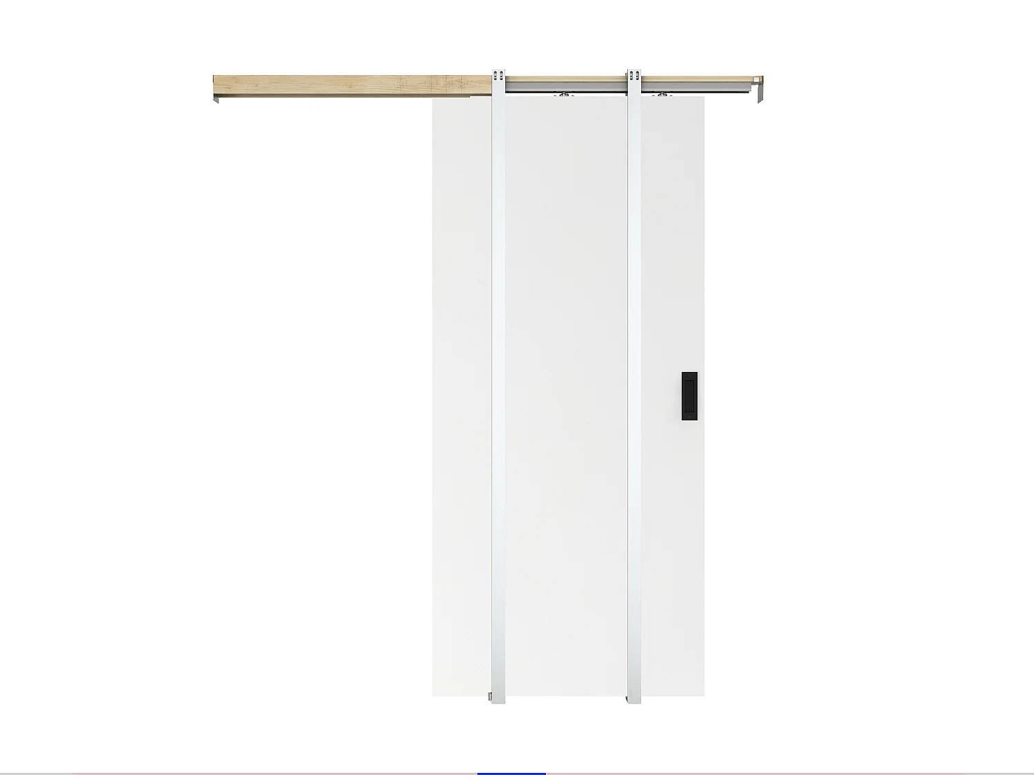 Puerta corredera empotrada - Alt. 205 x L63 cm - MDF + PVC Blanco - VARIN II