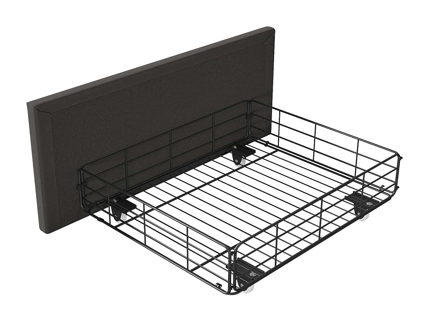 Lit double 140x200 cm avec 4 tiroirs, tête de lit éclairée LED, simili cuir, gris