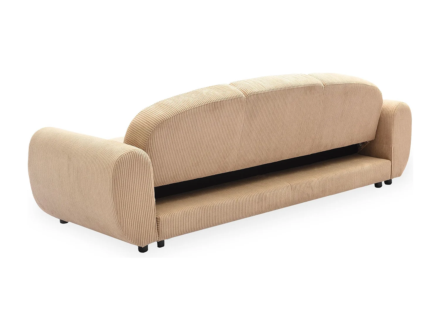 Schlafsofa 3-Sitzer Ausklappbarer Cordstoff Beige Oliver Modern und Bequem