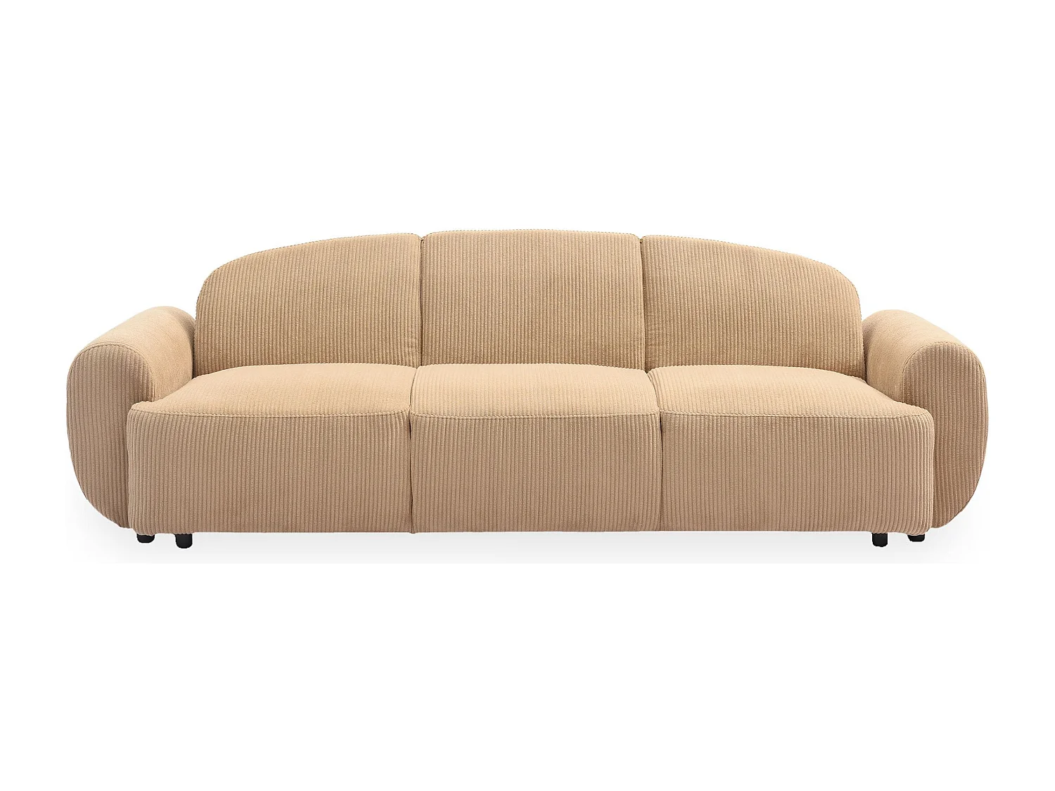 Schlafsofa 3-Sitzer Ausklappbarer Cordstoff Beige Oliver Modern und Bequem