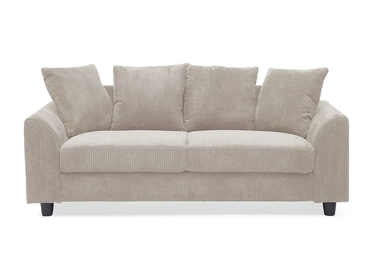 Canapé contemporain 3 places Mozart Velours côtelé Beige