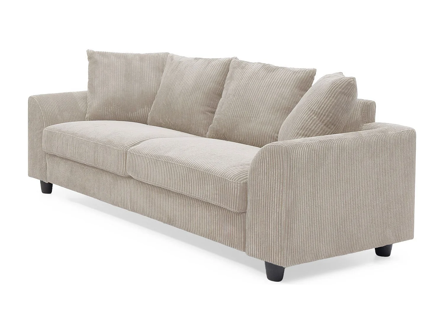 Canapé contemporain 3 places Mozart Velours côtelé Beige