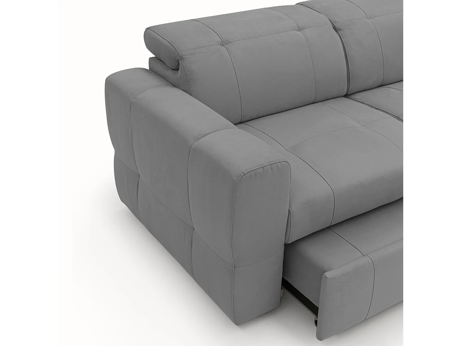 Kronos Divano con estraibile e poggiatesta reclinabili in morbida microfibra impermeabile T11 173 cm grigio