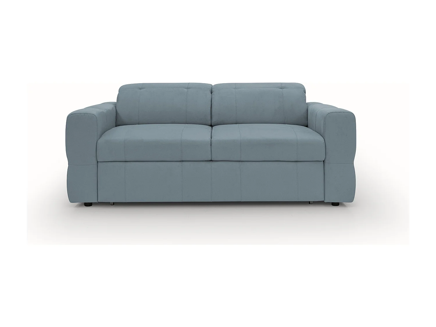 Kronos 2-Sitzer Sofa 173 cm mit ausziehbarer Ottomane und verstellbare Kopfstützen aus weicher wasserfester Mikrofaser T11 Baby Blau