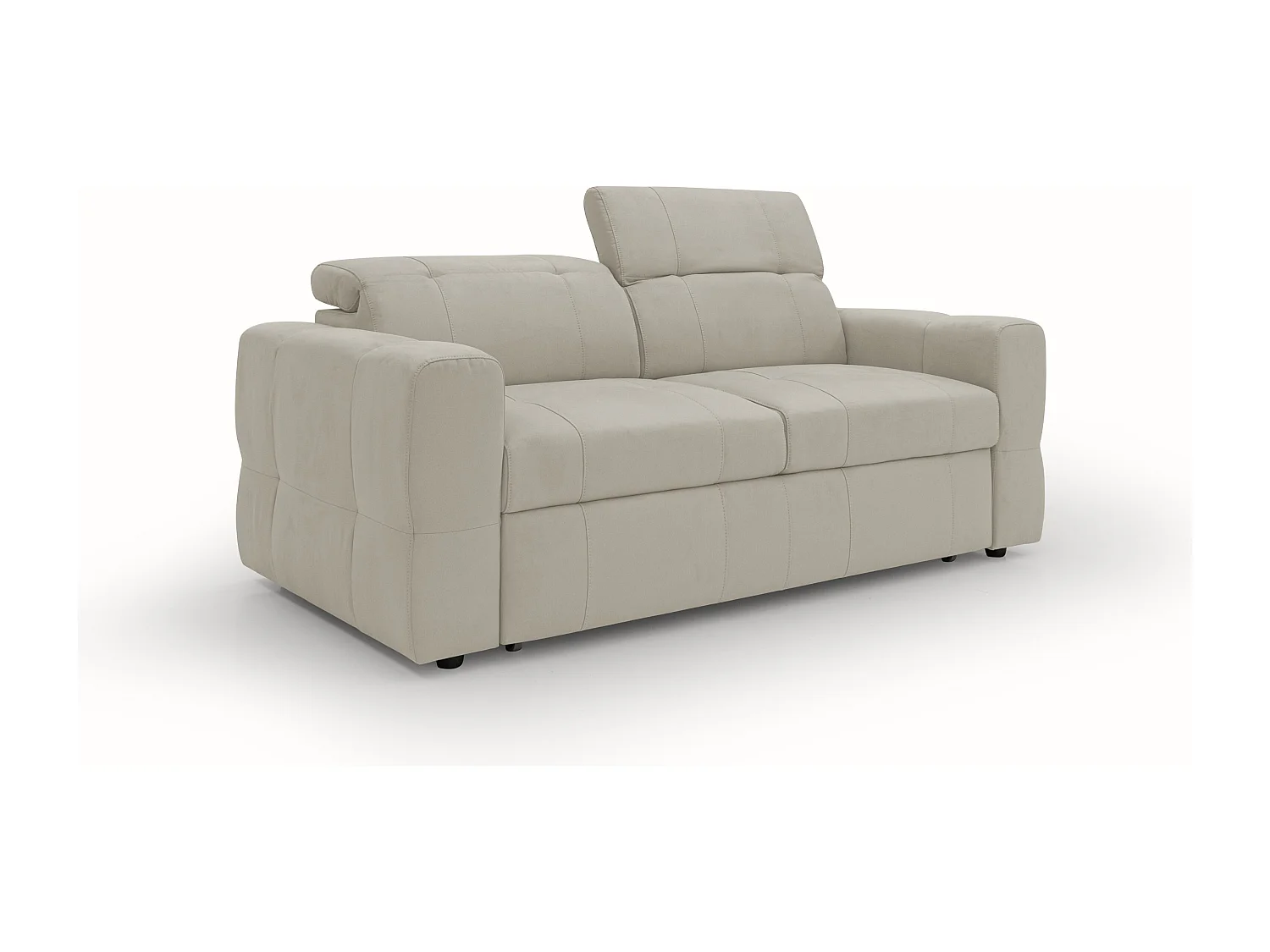 Kronos Divano con estraibile e poggiatesta reclinabili in morbida microfibra impermeabile T11 173 cm panna