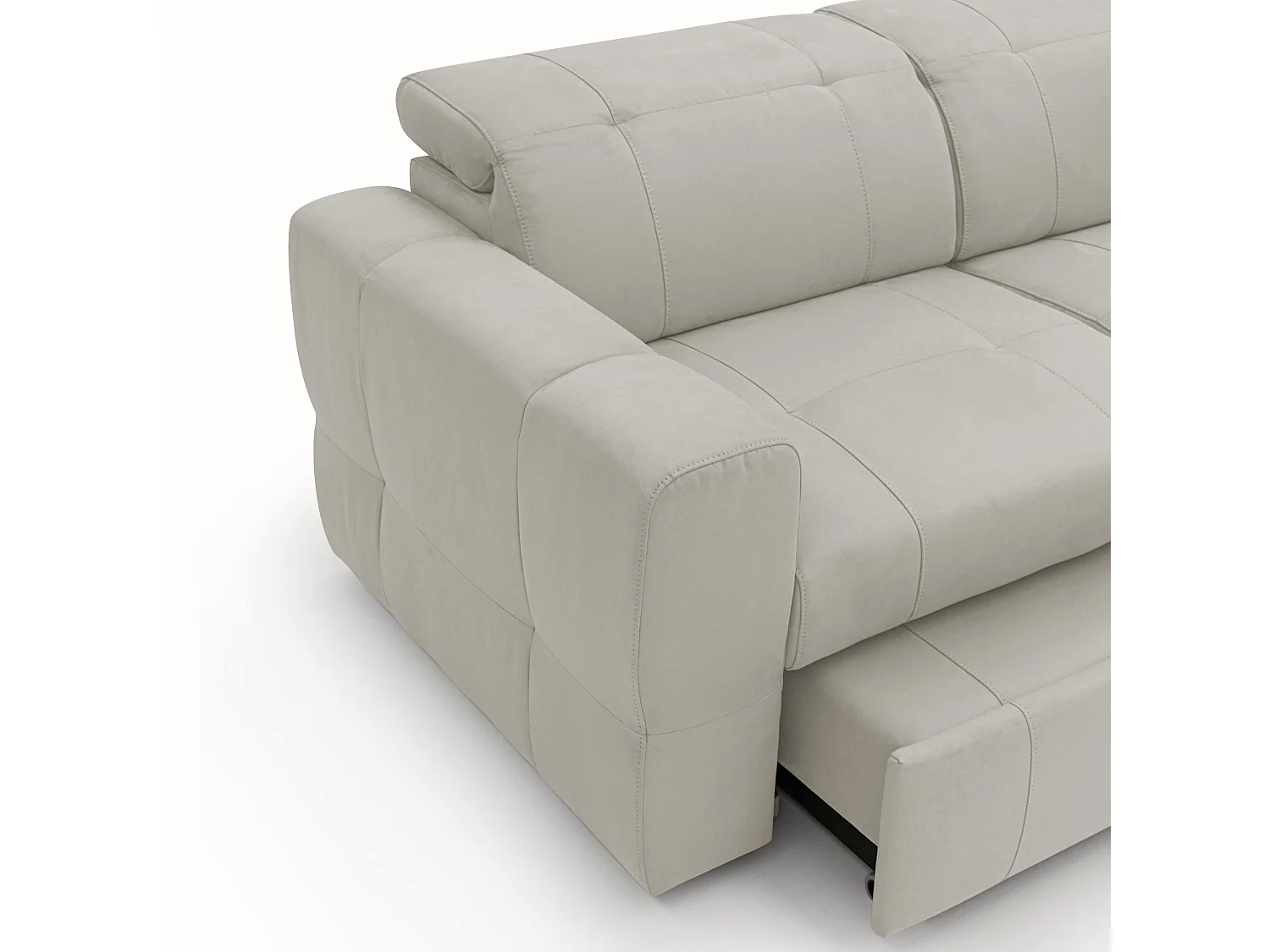 Kronos Divano con estraibile e poggiatesta reclinabili in morbida microfibra impermeabile T11 173 cm panna