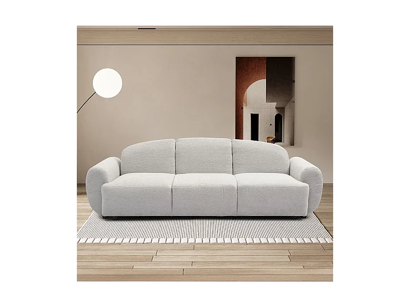 Schlafsofa 3-Sitzer Oliver Textil Texturiert Grau - Modernes und Praktisches Design