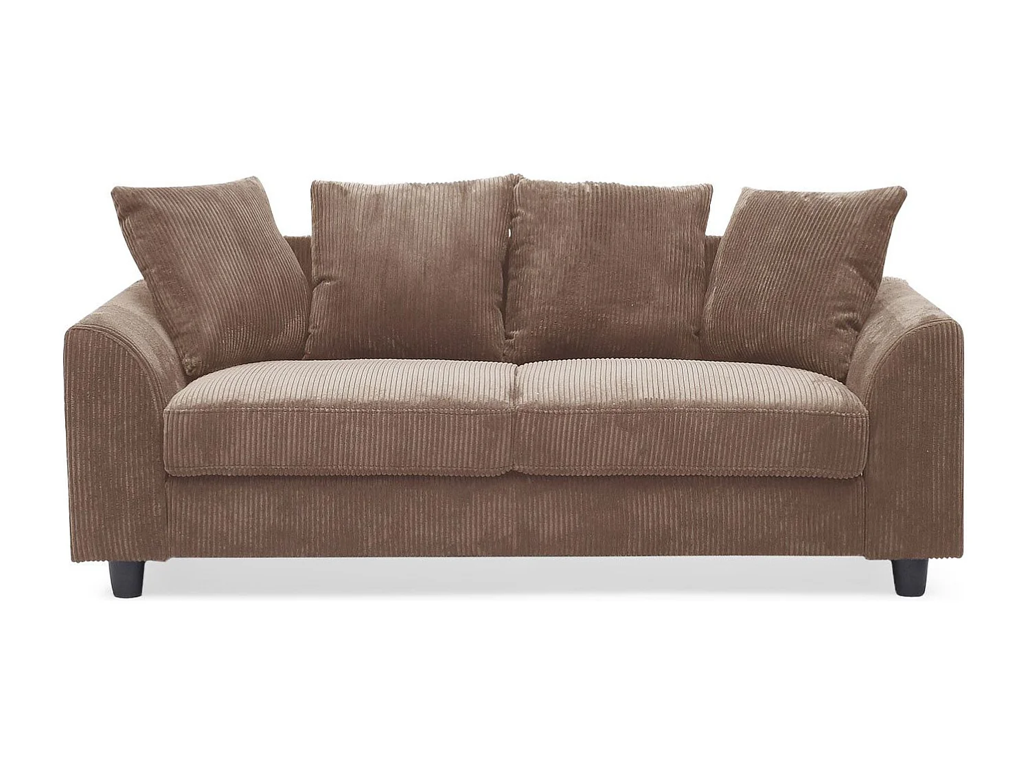 Zeitgenössisches 3-Sitzer-Sofa Mozart Cord Samt Braun Komfort und Eleganz