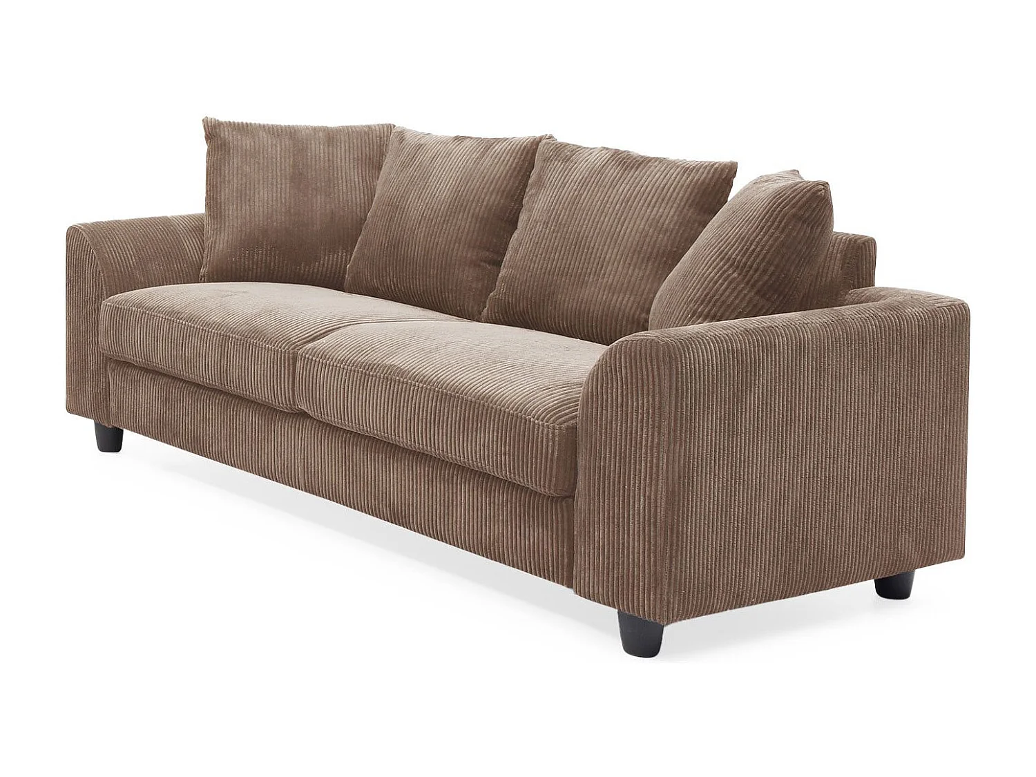 Zeitgenössisches 3-Sitzer-Sofa Mozart Cord Samt Braun Komfort und Eleganz