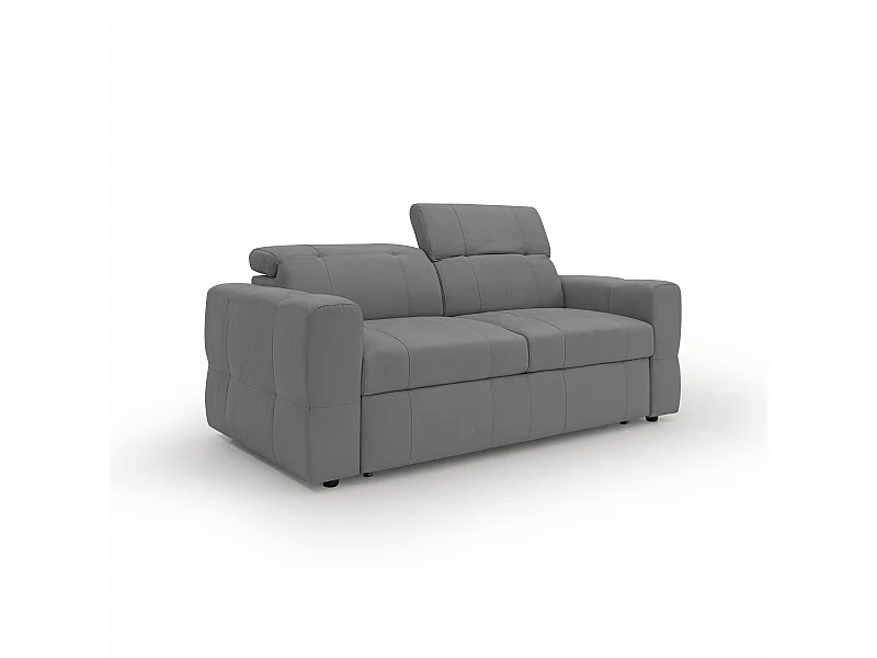 Kronos Divano con estraibile e poggiatesta reclinabili in morbida microfibra impermeabile T11 193 cm grigio