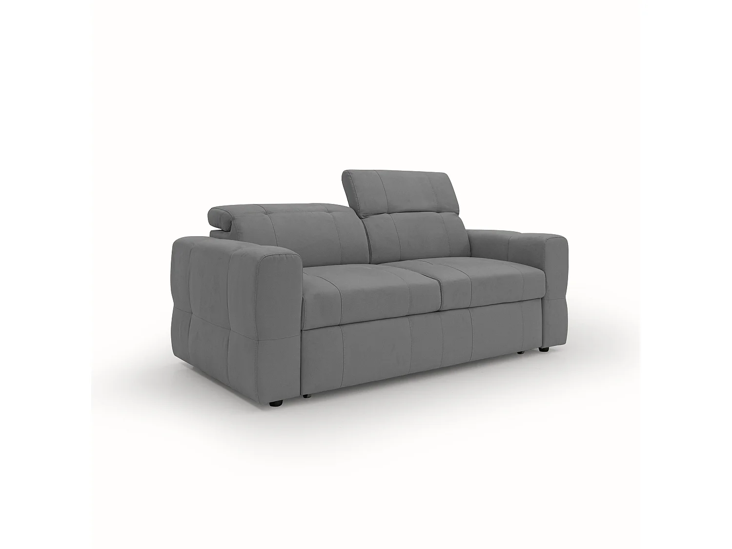 Kronos Divano con estraibile e poggiatesta reclinabili in morbida microfibra impermeabile T11 193 cm grigio