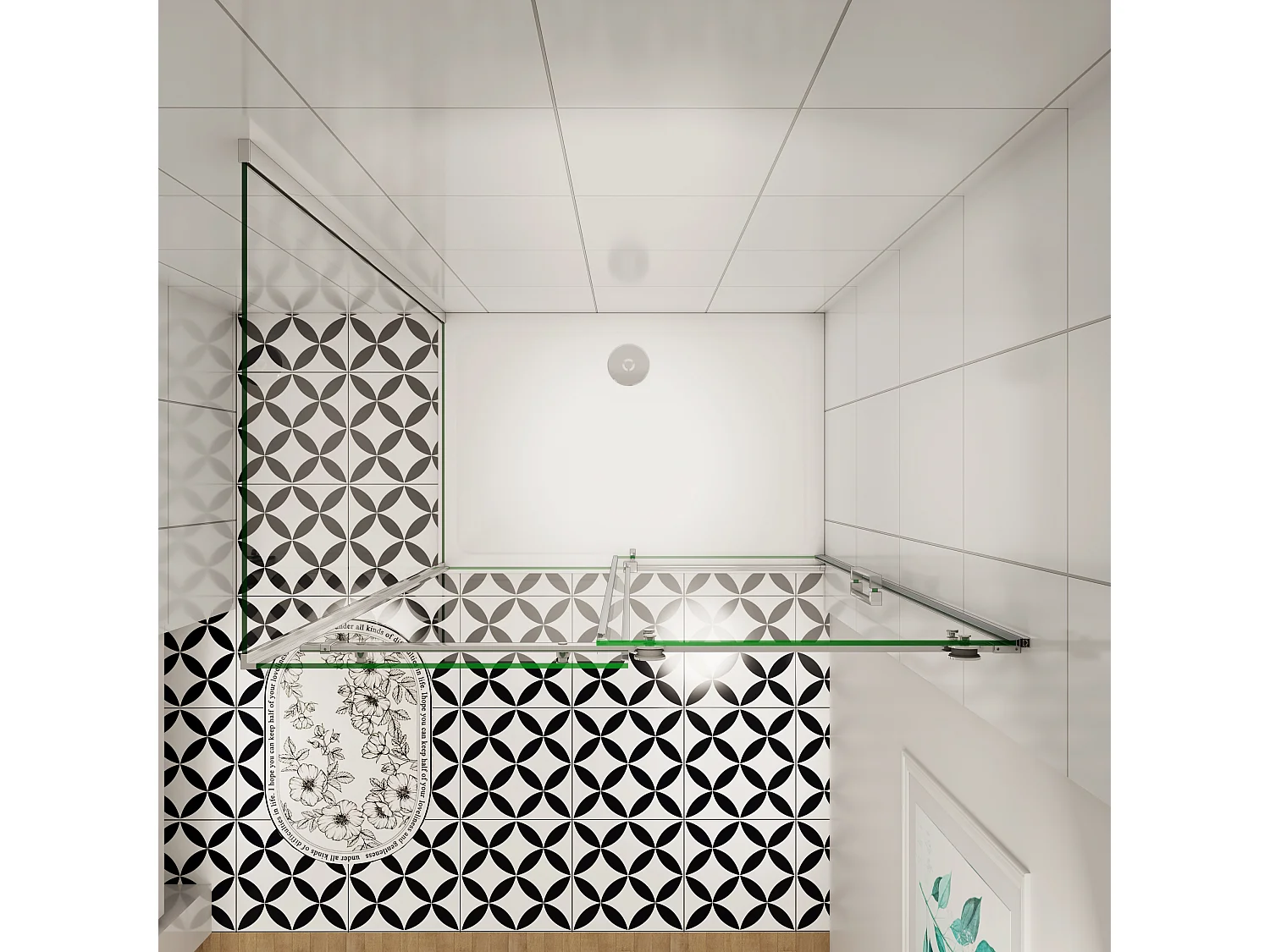 AICA cabine de douche coulissante 110x80x195cm,Installation réversible,8mm verre de sécurité,porte de douche coulissante