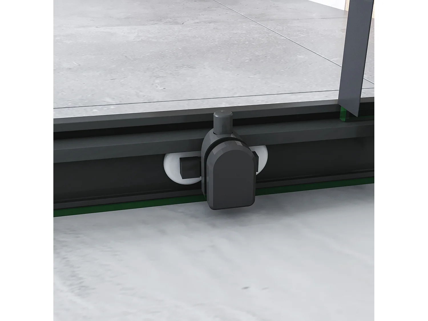 AICA Cabine de douche 80x80x200cm  accès d'angle - Noir Mat , porte de douche coulissante, en 6mm verre anticalcaire, cabine de douche noire