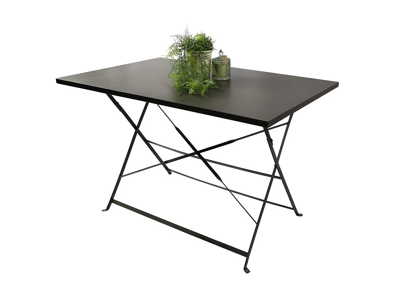 Table de jardin rectangulaire pliable – 110x70x70 cm – Métal gris – Pratique et résistante
