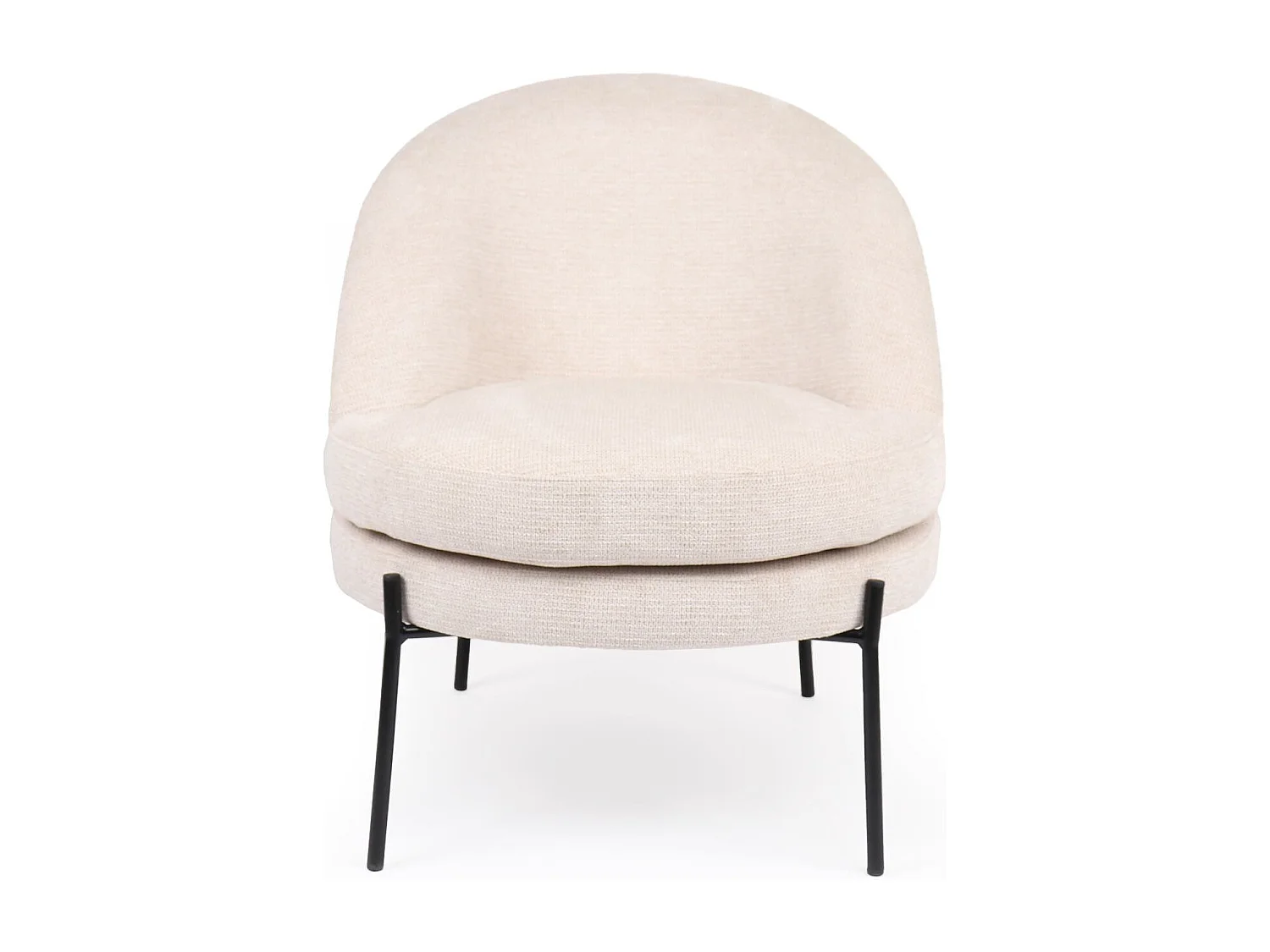 Fauteuil moderne au dossier arrondi Thiago Tissu Beige