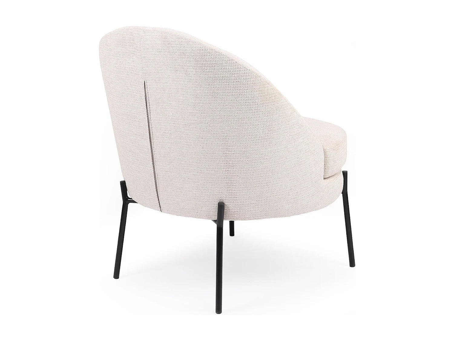 Fauteuil moderne au dossier arrondi Thiago Tissu Beige