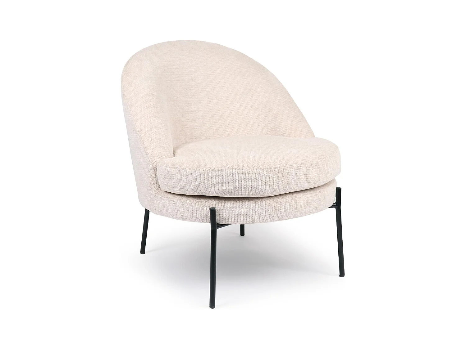 Fauteuil moderne au dossier arrondi Thiago Tissu Beige