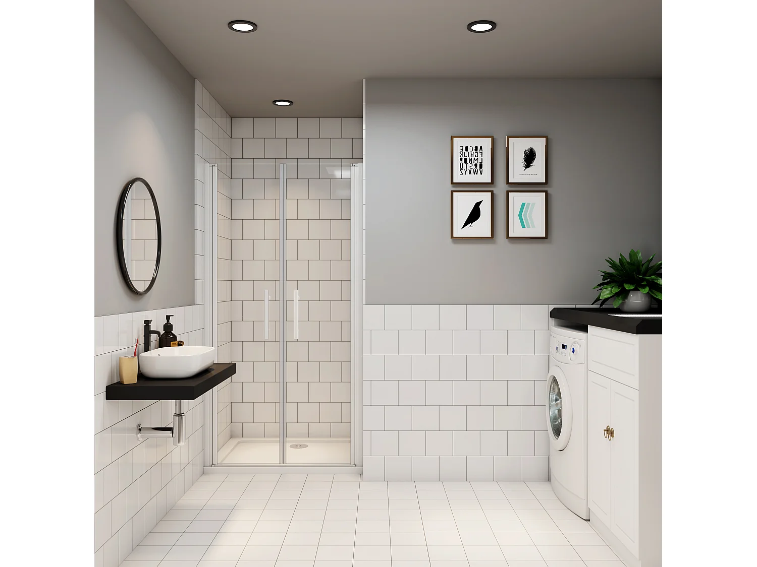 AICA Porte de Douche Battante 120x180cm, en Verre Trempé Anticalcaire 5mm, porte de douche pivotante à 180° avec Profilé Blanc, Installation en Niche