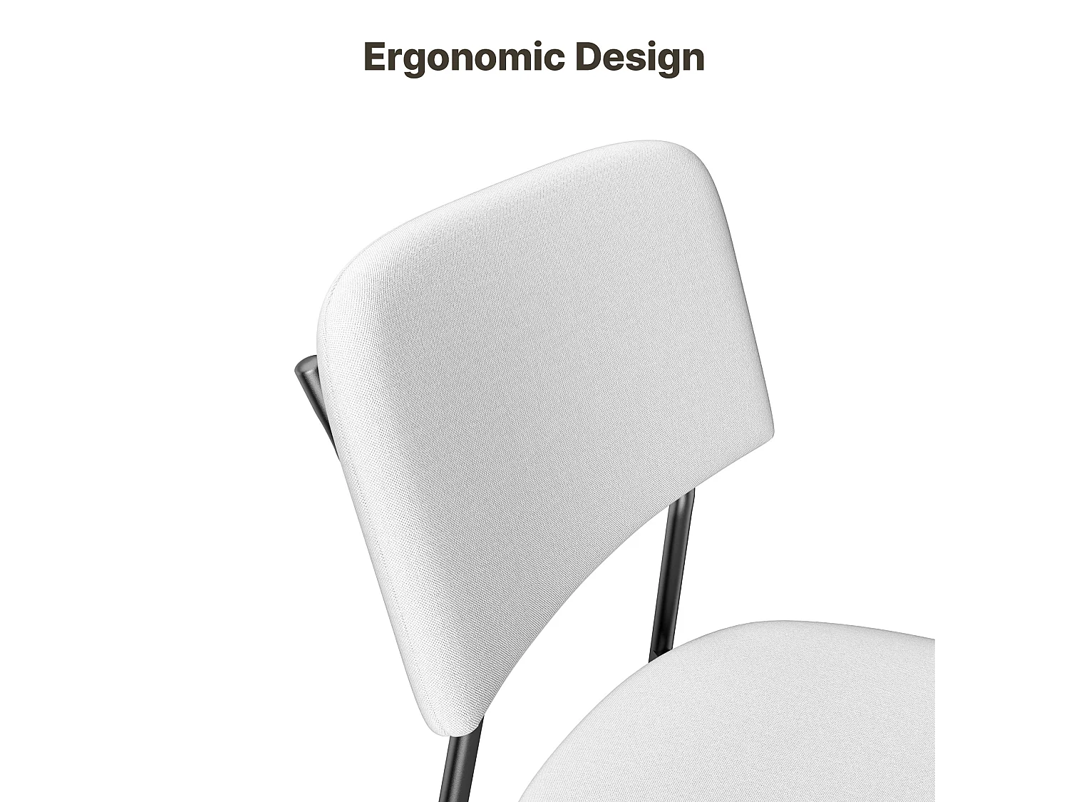 Bealife Ensemble de 2 Chaises avec Coussin – Cadre Métallique, Dossier, Blanc
